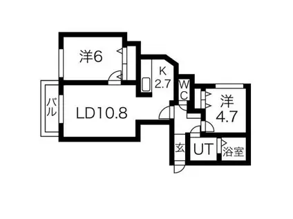 COLORE KOTONI(2LDK/2階)の間取り写真
