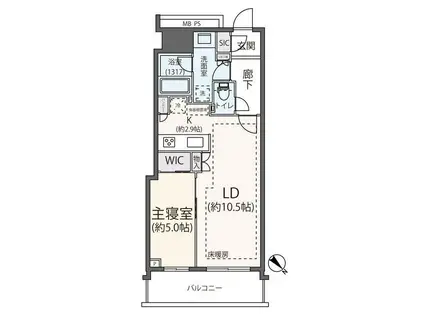 コスギ サード アヴェニュー ザ・レジデンス(1LDK/18階)の間取り写真
