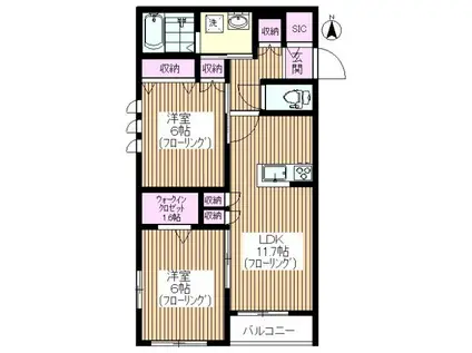 ヘーベルメゾン常盤台(2LDK/1階)の間取り写真