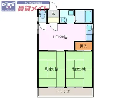 メゾンアルフォート(2DK/3階)の間取り写真