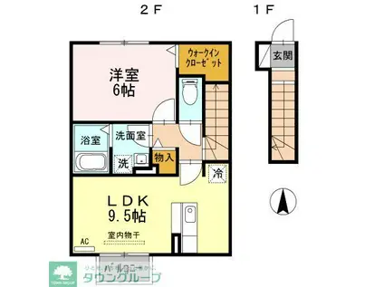ボヌール和(1LDK/1階)の間取り写真