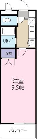 シャトル応神(1K/4階)の間取り写真