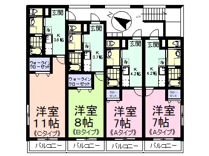 リオ・グランデ - デザイナーズアパート -(1K/2階)の間取り写真