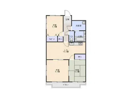 カーサラポーティー(3LDK/3階)の間取り写真