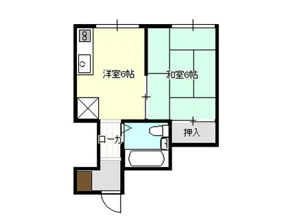 ポスタルフルキ(1DK/3階)の間取り写真