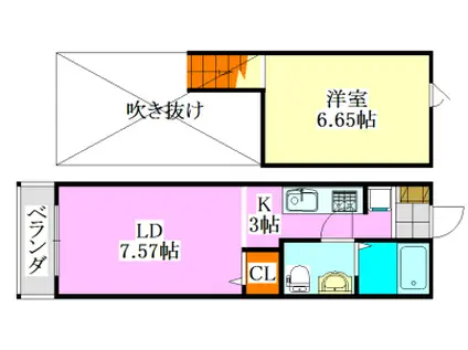 アイジュ津田沼(1K/1階)の間取り写真