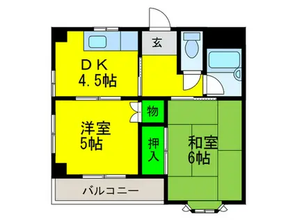 ISE伊勢綾園7703(2DK/3階)の間取り写真