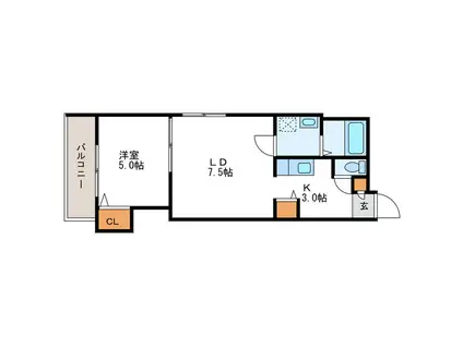 ADVANCE N19 アドバンスN19(1LDK/3階)の間取り写真
