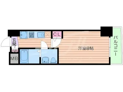 SERENITE堺筋本町SUD(1K/15階)の間取り写真