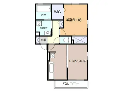 アルブルクロシェットA(1LDK/1階)の間取り写真