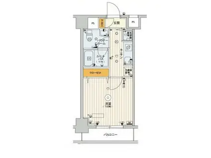 スカイコートパレス大島(1K/7階)の間取り写真