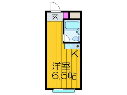 浜ハイツ(ワンルーム/2階)の間取り写真