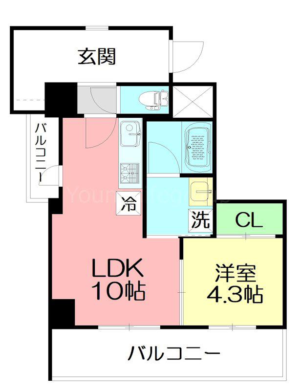 GRANDREVE茅ヶ崎幸町(1LDK/3階)の間取り写真