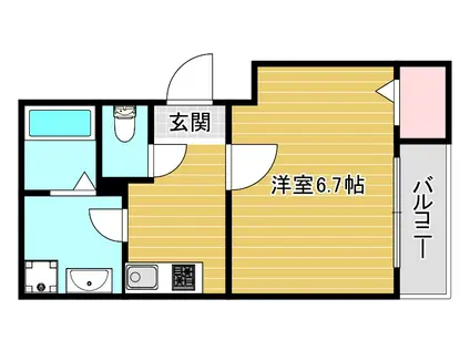 グリーンハイツ(1K/2階)の間取り写真