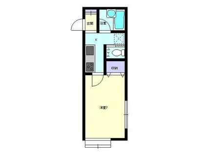 アーバンハイツ東通(1K/2階)の間取り写真