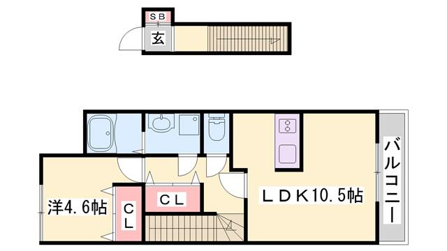 シャイン ハートII(1LDK/2階)の間取り写真