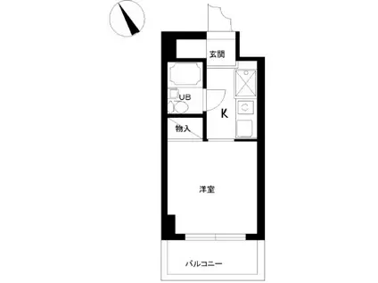 スカイコート鶴見第6(1K/4階)の間取り写真