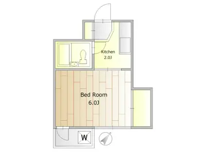 ホワイトレジデンス(1K/2階)の間取り写真