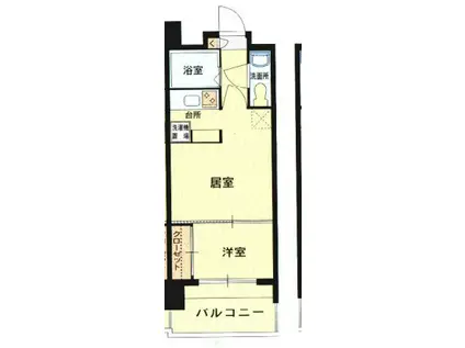 エステートモアシャトー薬院(1LDK/7階)の間取り写真