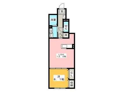 BROOKLYNI(1LDK/1階)の間取り写真