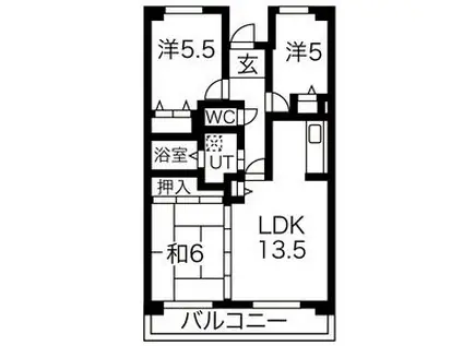 アネックス東名(3LDK/2階)の間取り写真