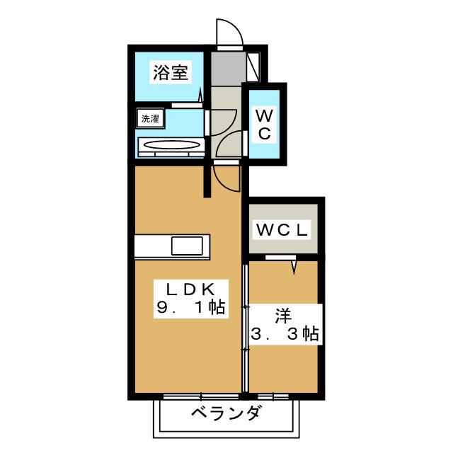 ルガールマルト B棟(1LDK/1階)の間取り写真