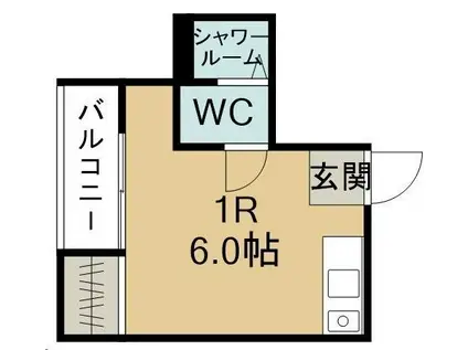 レンボーマンション(ワンルーム/2階)の間取り写真