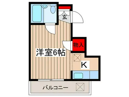 リーフハイツ王子(1K/4階)の間取り写真