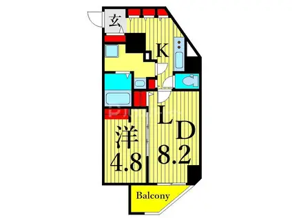 アーバパーク入谷(1LDK/11階)の間取り写真