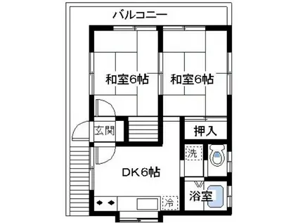 森山ハイツ(2DK/2階)の間取り写真