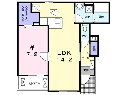 グランドI(1LDK/1階)の間取り写真