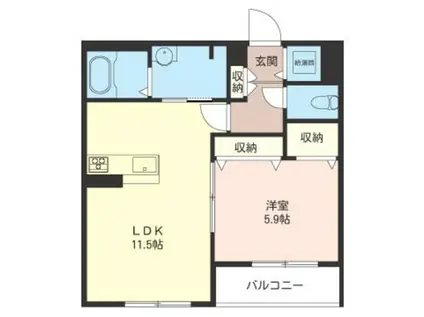 BLOSSOM COURT(1LDK/3階)の間取り写真