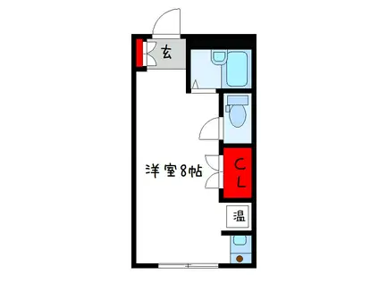 ブルージェつばき(ワンルーム/2階)の間取り写真