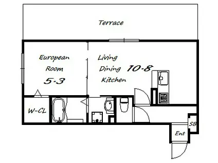 グランコントゥールD棟(1LDK/1階)の間取り写真