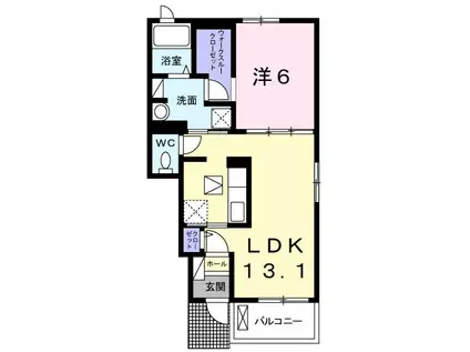 プランドールソフィア(1LDK/1階)の間取り写真