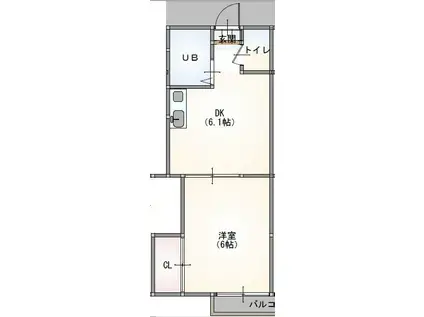 マ・シャンブル(1DK/2階)の間取り写真