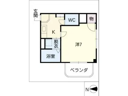 アームス東畑(1K/4階)の間取り写真