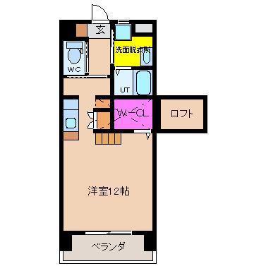 アステール吉村(ワンルーム/1階)の間取り写真