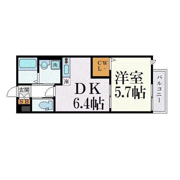 BUENA CASA 西千葉(1DK/2階)の間取り写真