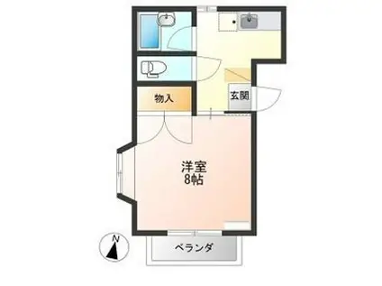 戸祭ハイツ(1K/1階)の間取り写真