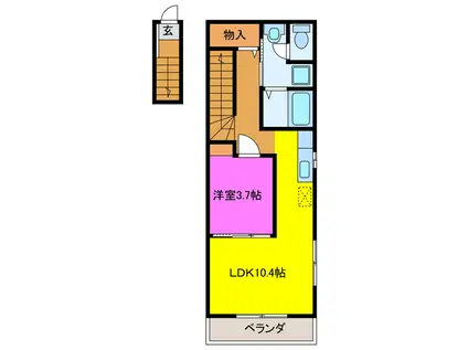 BARCAROLLE(1LDK/2階)の間取り写真