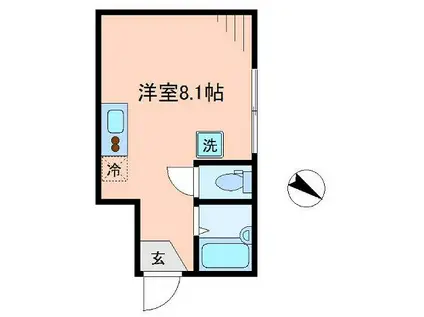 ポモドーロ三軒茶屋(ワンルーム/1階)の間取り写真