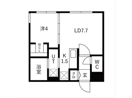 BELL COURT東札幌(1LDK/3階)の間取り写真