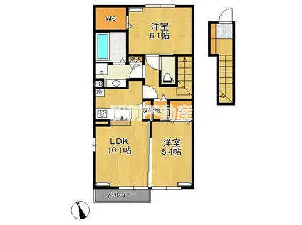 メゾン・シュシュ(2LDK/2階)の間取り写真