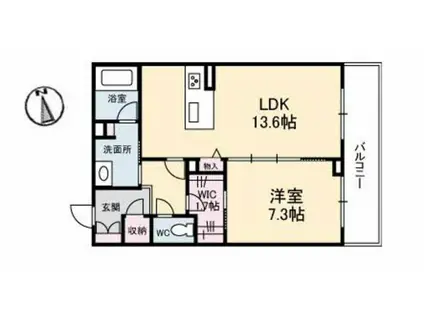 ベレオニシムラ(1LDK/3階)の間取り写真