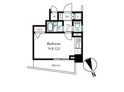 レガリアレジデンス早稲田イクス(ワンルーム/4階)の間取り写真