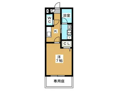 サクシード上鳥羽(1K/1階)の間取り写真