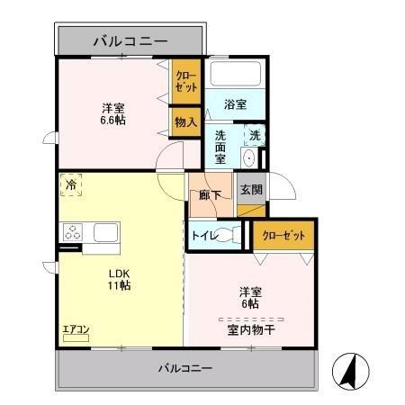 GRACEII(2LDK/2階)の間取り写真