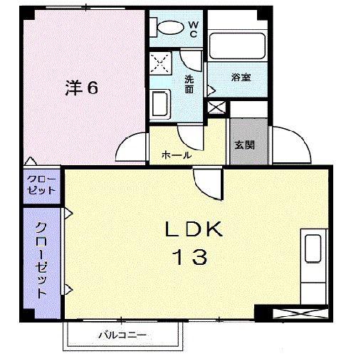 カーサ・クレール(1LDK/1階)の間取り写真