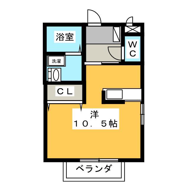 エルグランコート(ワンルーム/2階)の間取り写真